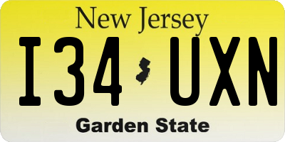 NJ license plate I34UXN