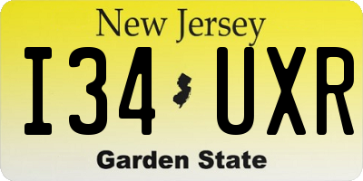 NJ license plate I34UXR