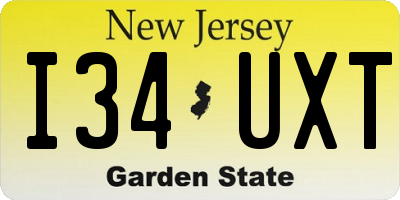 NJ license plate I34UXT