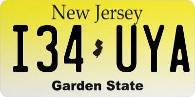 NJ license plate I34UYA