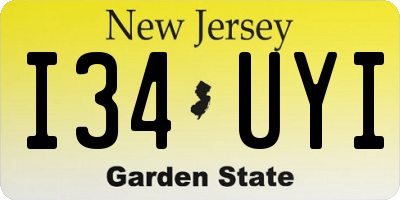 NJ license plate I34UYI