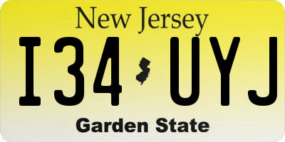 NJ license plate I34UYJ