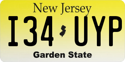 NJ license plate I34UYP