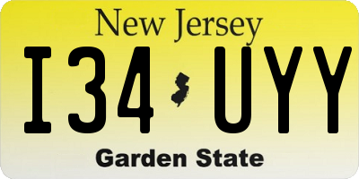NJ license plate I34UYY
