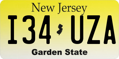 NJ license plate I34UZA