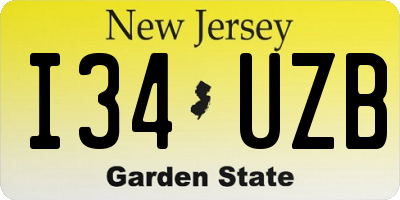 NJ license plate I34UZB