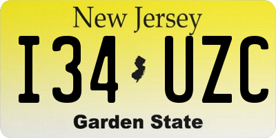 NJ license plate I34UZC