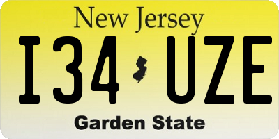 NJ license plate I34UZE