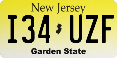 NJ license plate I34UZF