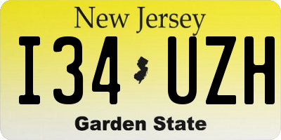 NJ license plate I34UZH