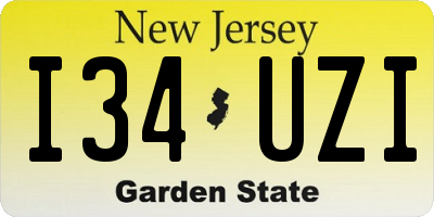 NJ license plate I34UZI