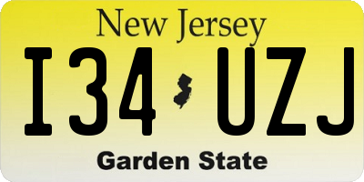 NJ license plate I34UZJ
