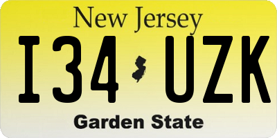 NJ license plate I34UZK