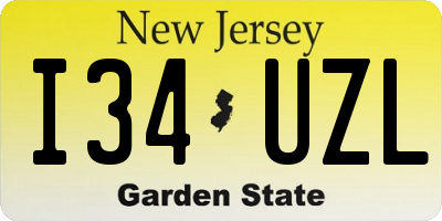 NJ license plate I34UZL