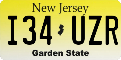 NJ license plate I34UZR
