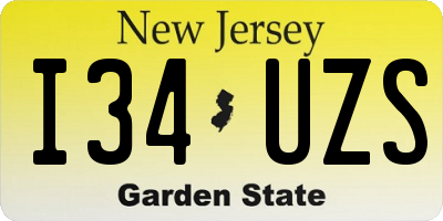 NJ license plate I34UZS