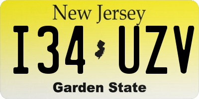NJ license plate I34UZV
