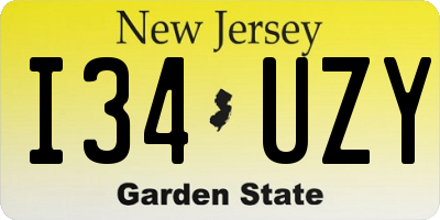 NJ license plate I34UZY