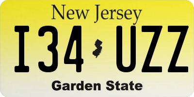 NJ license plate I34UZZ