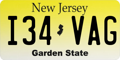 NJ license plate I34VAG