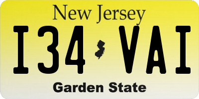 NJ license plate I34VAI