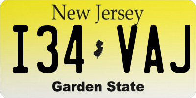 NJ license plate I34VAJ