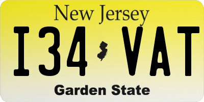 NJ license plate I34VAT
