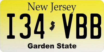 NJ license plate I34VBB