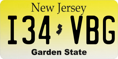 NJ license plate I34VBG