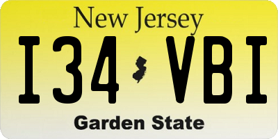 NJ license plate I34VBI
