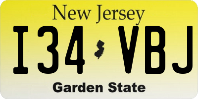 NJ license plate I34VBJ