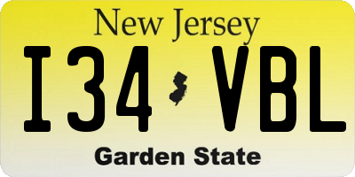 NJ license plate I34VBL