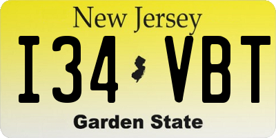 NJ license plate I34VBT