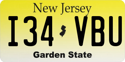 NJ license plate I34VBU
