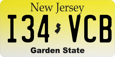 NJ license plate I34VCB