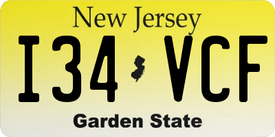 NJ license plate I34VCF