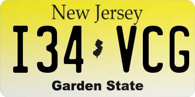NJ license plate I34VCG