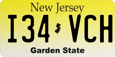 NJ license plate I34VCH
