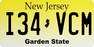 NJ license plate I34VCM