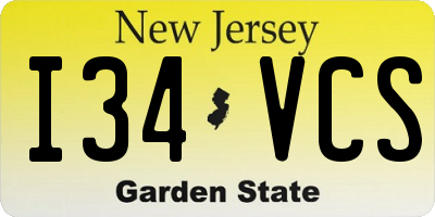 NJ license plate I34VCS