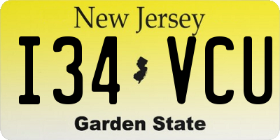 NJ license plate I34VCU
