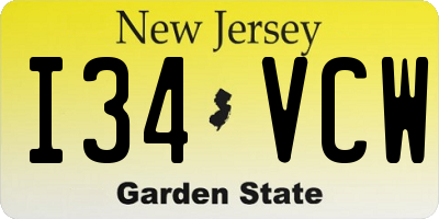 NJ license plate I34VCW