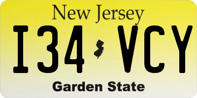 NJ license plate I34VCY