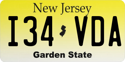NJ license plate I34VDA