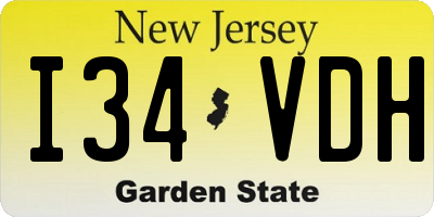 NJ license plate I34VDH