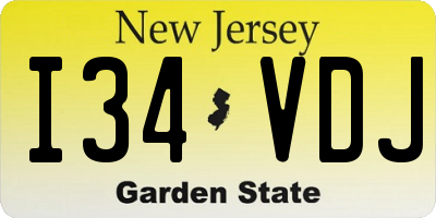 NJ license plate I34VDJ
