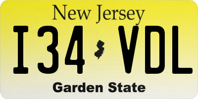 NJ license plate I34VDL
