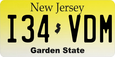 NJ license plate I34VDM
