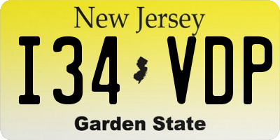 NJ license plate I34VDP