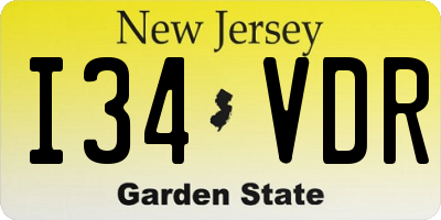 NJ license plate I34VDR
